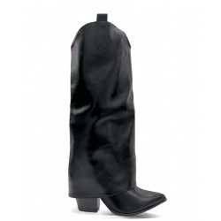 Black Cowboy fold over boots