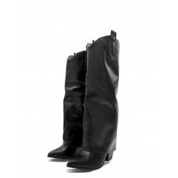 Black Cowboy fold over boots