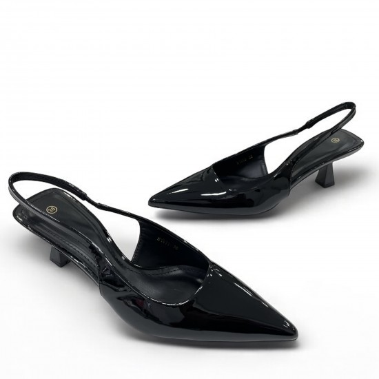 Μυτερές open heel γόβες σε Μαύρο 
