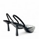 Slingback Γόβες με διαφάνεια και strass σε Μαύρο