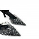 Slingback Γόβες με διαφάνεια και strass σε Μαύρο