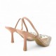 Slingback Γόβες με διαφάνεια και strass σε Νude