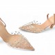Slingback Γόβες με διαφάνεια και strass σε Νude