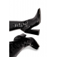 Ψηλοτάκουνες μπότες λουστρίνι με μεταλλική λεπτομέρεια Μαύρο