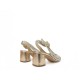 Woven pumps in Champagne/Silver