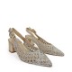 Woven pumps in Champagne/Silver