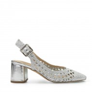 Woven pumps in Silver