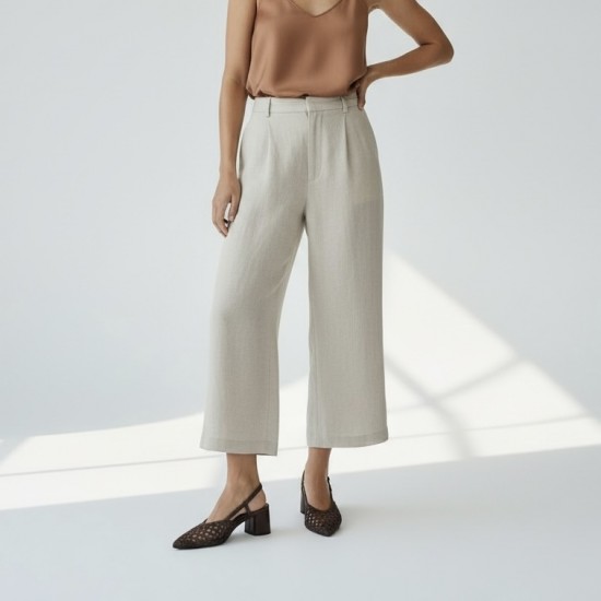 Γυναικείες Πλεκτές Slingback Γόβες με Χοντρό Τακούνι-Καφέ