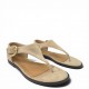 Γυναικεία Flat Σανδάλια Suede με Χρυσή Αγκράφα-Μπέζ