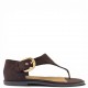Γυναικεία Flat Σανδάλια Suede με Χρυσή Αγκράφα-Καφέ