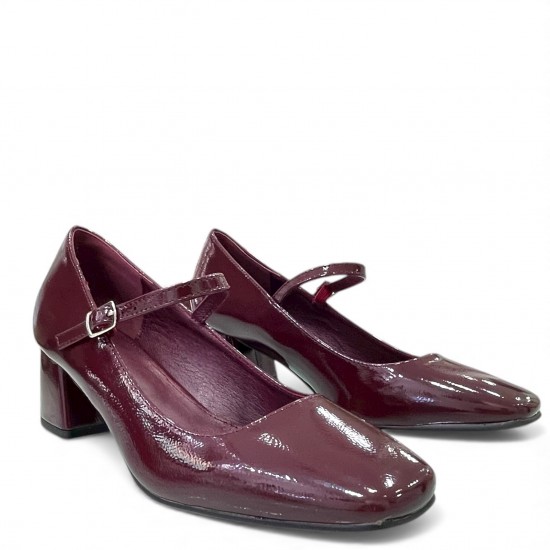 Γόβες Mary Jane Λουστρίνι Μπορντό