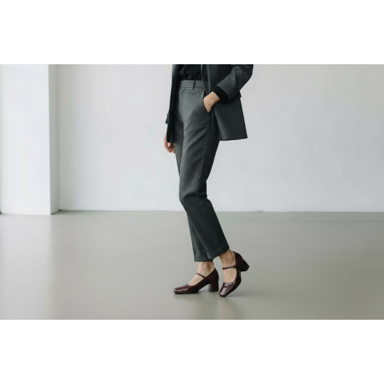 Γόβες Mary Jane Λουστρίνι Μπορντό