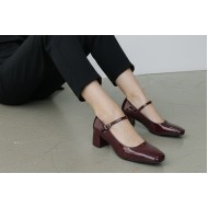 Γόβες Mary Jane Λουστρίνι Μπορντό