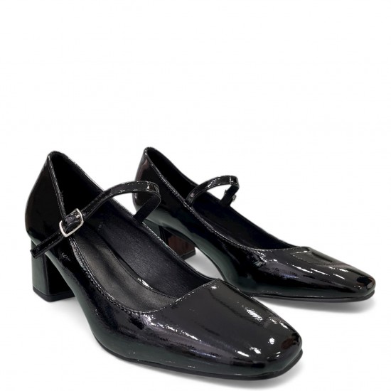 Γόβες Mary Jane Λουστρίνι Μαύρο