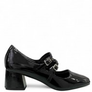 Λουστρίνι Γόβα Mary Jane-Μαύρο