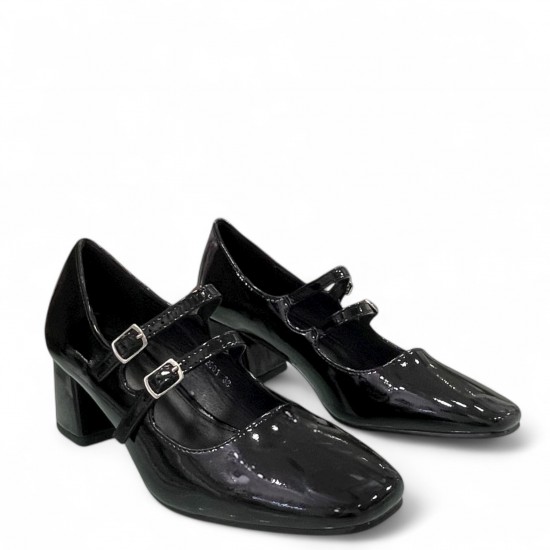 Λουστρίνι Γόβα Mary Jane-Μαύρο