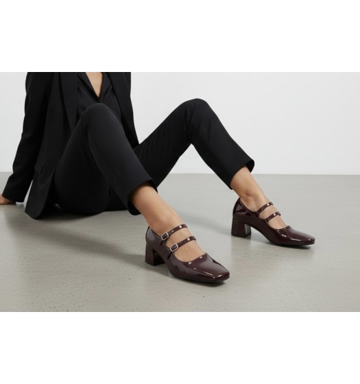 Λουστρίνι Γόβα Mary Jane-Μπορντό