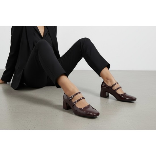 Λουστρίνι Γόβα Mary Jane-Μπορντό