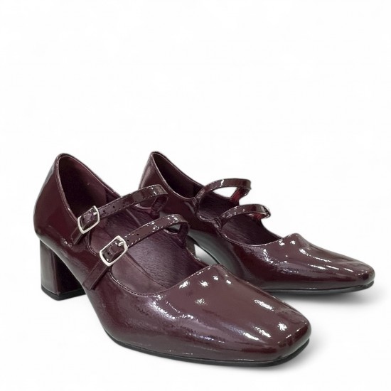 Λουστρίνι Γόβα Mary Jane-Μπορντό