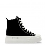 Platform Canvas Sneakers in Black
