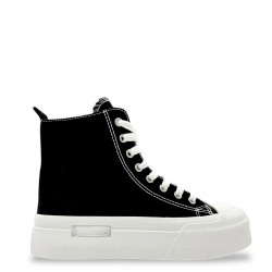 Platform Canvas Sneakers in Black