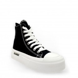 Platform Canvas Sneakers in Black
