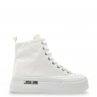 Platform Canvas Sneakers in White