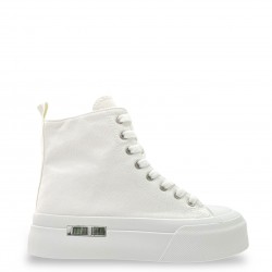 Platform Canvas Sneakers in White