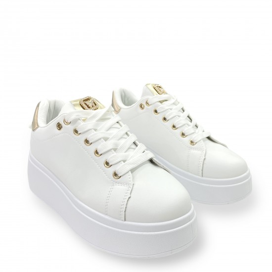 Sneakers δίσολα με διακοσμητικό από strass 