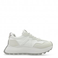 Contrasting Sneakers in White/Silver