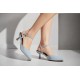 Suede Slingback Γόβες με Μπαρέτα & Kitten Heel-Μπλέ