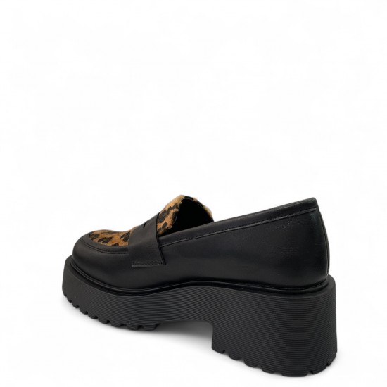 Loafers Δίσολα με Λεοπάρ Pony Skin