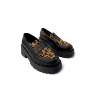 Loafers Δίσολα με Λεοπάρ Pony Skin