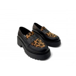 Loafers Δίσολα με Λεοπάρ Pony Skin
