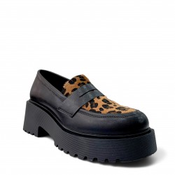 Loafers Δίσολα με Λεοπάρ Pony Skin