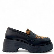 Loafers Δίσολα με Λεοπάρ Pony Skin