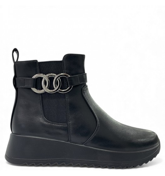 Κλασικό Μαύρο Μποτάκι με Φλις Επένδυση & Αναπαυτική Πλατφόρμα