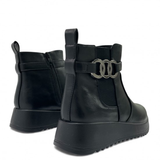 Κλασικό Μαύρο Μποτάκι με Φλις Επένδυση & Αναπαυτική Πλατφόρμα