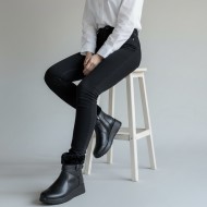 Μαύρο Μποτάκι με Γούνα & Αναπαυτική Πλατφόρμα