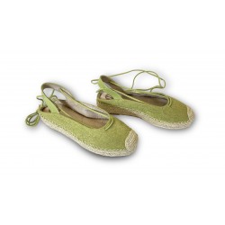 Open heel lace up espadrilles Green