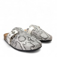 Clogs suede με τοκά σε Snakeprint