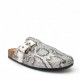 Clogs suede με τοκά σε Snakeprint