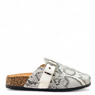 Clogs suede με τοκά σε Snakeprint