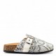 Clogs suede με τοκά σε Snakeprint