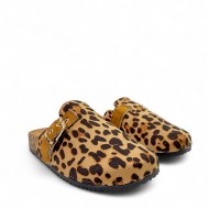 Clogs suede με τοκά σε Λεοπάρ