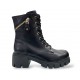 Combat ankle boots with decorative zipper