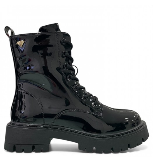 Λουστρίνι Aρβύλα Δερματίνη Mε Tρακτερωτή Σόλα-Μαύρο