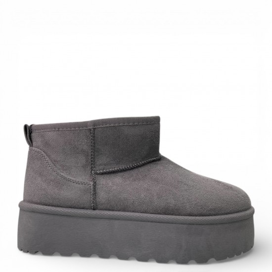 Μποτάκια δίσολα με γούνα Γκρί
