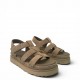 Platform Σανδάλια Suede με Τρακτερωτή Σόλα-Χακί