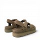 Platform Σανδάλια Suede με Τρακτερωτή Σόλα-Χακί
